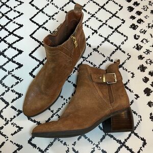 LUCCA LANE Brown Leather Suede Ankle Boots - US Size 7 M - EUC